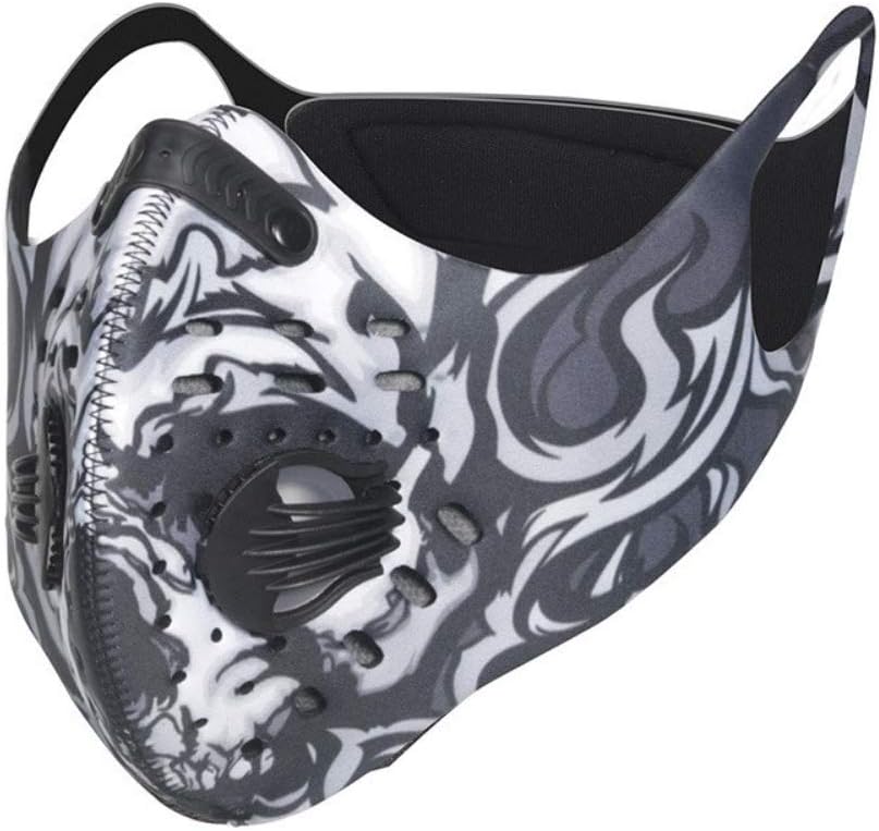JUSUN Dust Masks Dust Pollution Mask Activated Carbon Dustproof Mask with N95 N99 Filters Neoprene Air Pollution Mask - for Dust, Face and Outdoor Activities (Color : Silver)