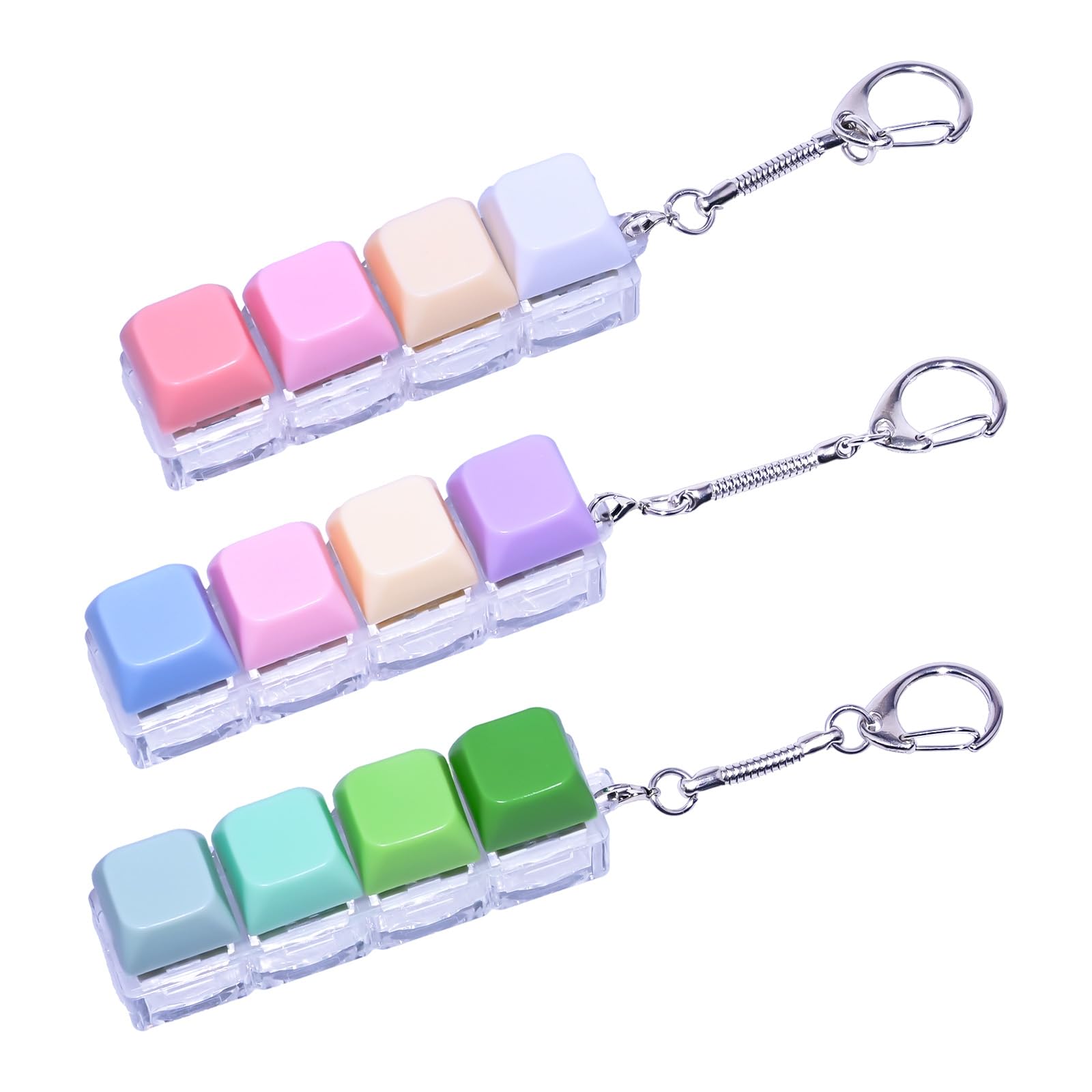3PCS Keyboard Fidget Toy, Mini Colorful Fidget Keyboard, Portable Removable Fidget Keychain, Ideal for Stress Relief, Finger Exercise, Anxiety Decompression, for Home, Office and School Use — image 1