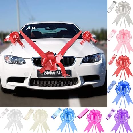 Tts Red Ribbon Wedding Car Decoration Kit Wrapping Large Bow 5