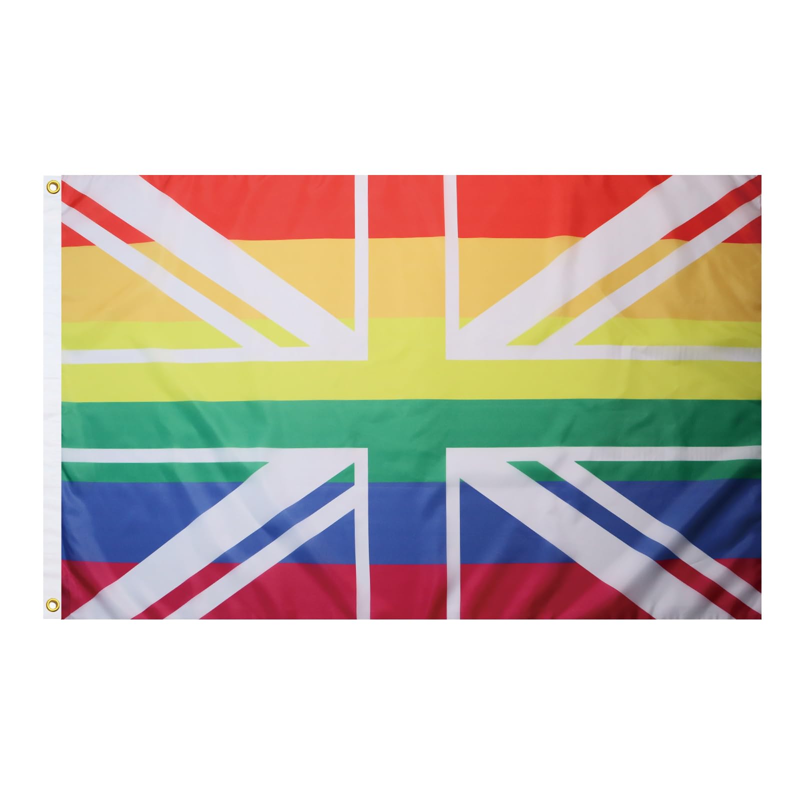 AZ FLAG - Rainbow United Kingdom Flag - 2x3 Ft - 100D Polyester Gay Union Jack Banner with Two Metal Grommets - Fade Resistant - Vivid Colors - 2' x 3' Feet - 90x60 Cm