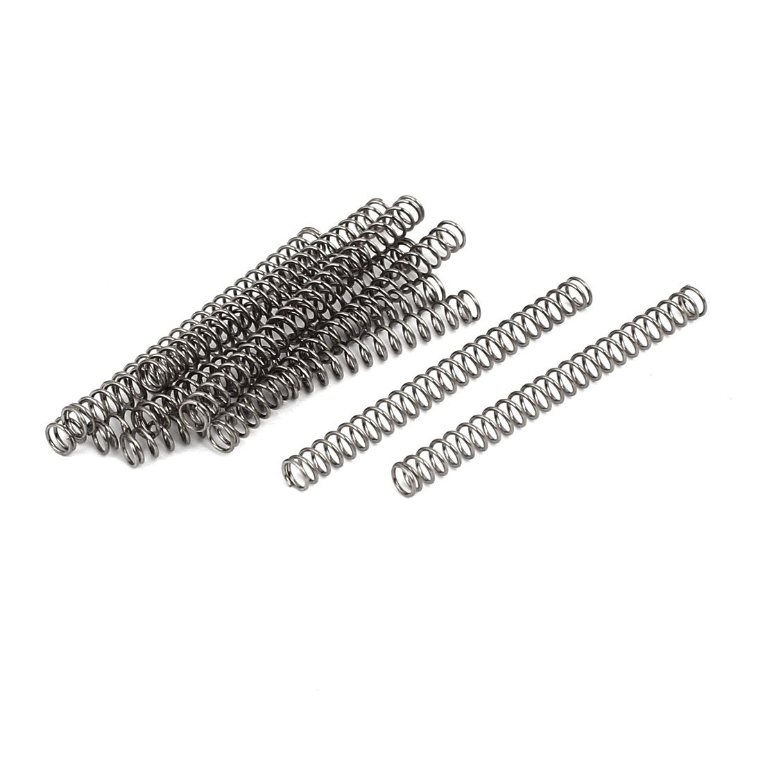 sourcingmap 0.5mmx4mmx45mm 304 Stainless Steel Compression Springs Silver Tone 10pcs