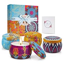 TOFU 4 Velas Perfumadas de Regalo[100% Natural], Regalos Originales para Mujer, Velas Aromaticas para Decoración 120-144 Horas de Hogar, Baño, Yoga, SPA, Regalos San Valentin, Aniversario, Navidad