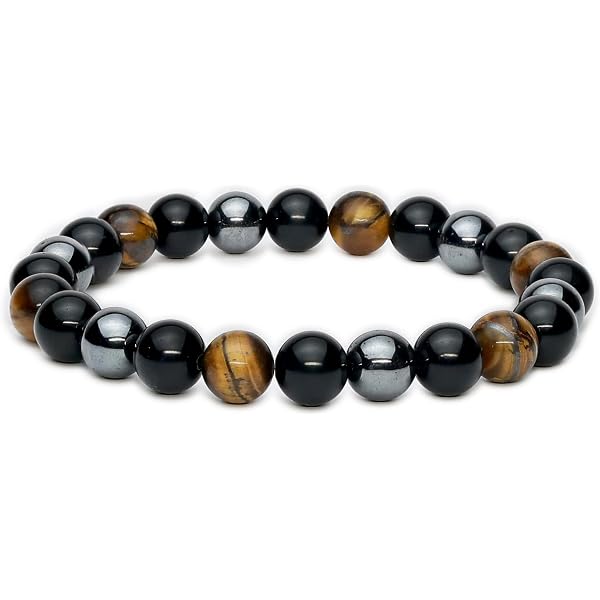 Men's Bracelet, Onyx, Red Tger's Eye and Sterlng Slver Bracelet, Bracelet for Men, Bead