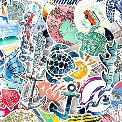 HENJIA Pegatinas Surfing Sea Summer Beach Decal para Laptop Nevera ...