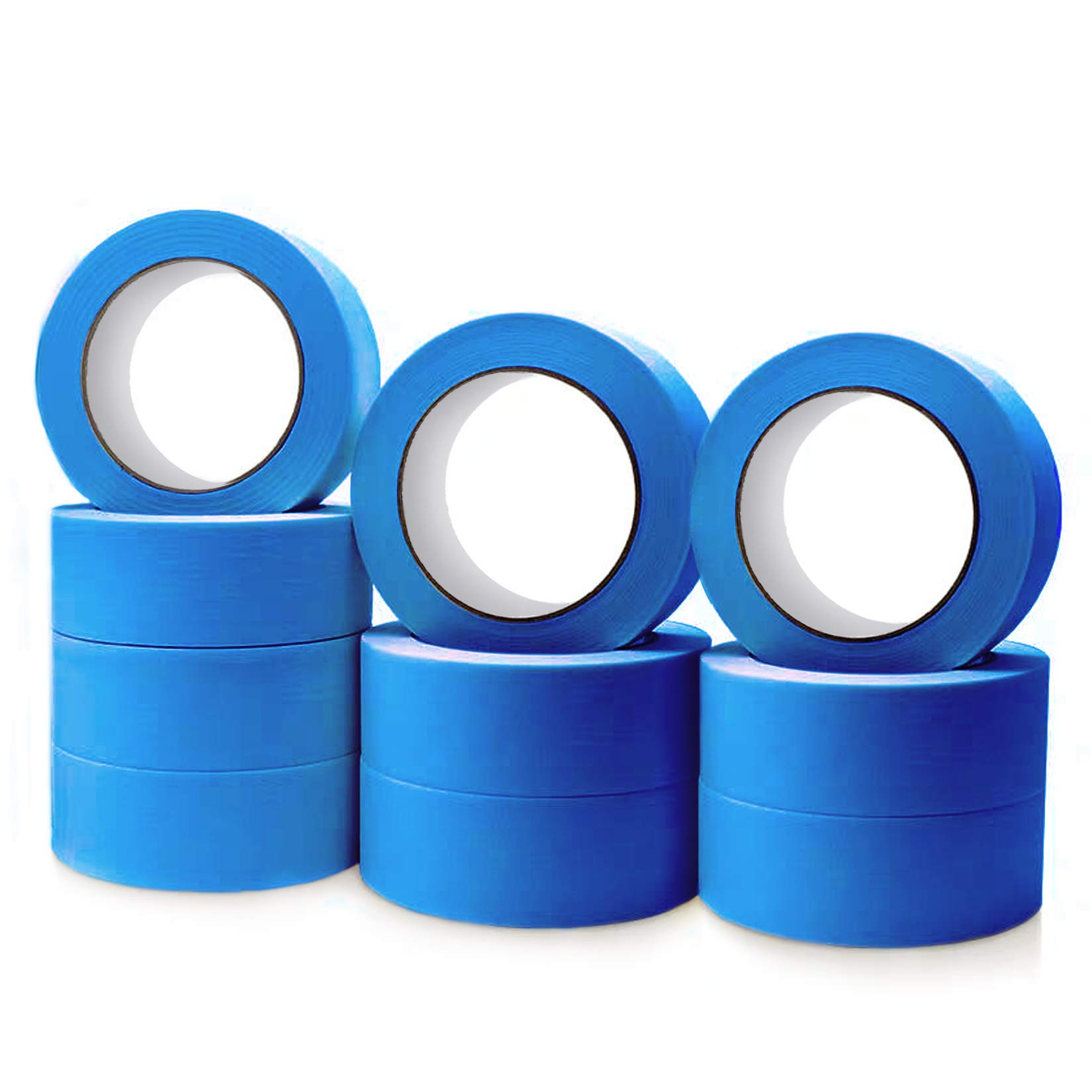 FENGSSMM Masking Tape, Blue Painting Decorators Tape, Strong Adhesive Tape, Masking Painters Tape Perfect for DIY Use Artist Craft Indoor Decorating 24mm 10 Rolls