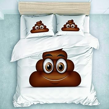 Duvet Covers Bedding Sets Poop Emoji Bedding Set Queen Size For Kids Funny Smiley Faces Bed Cover 2 Pillow Startupacademy Md
