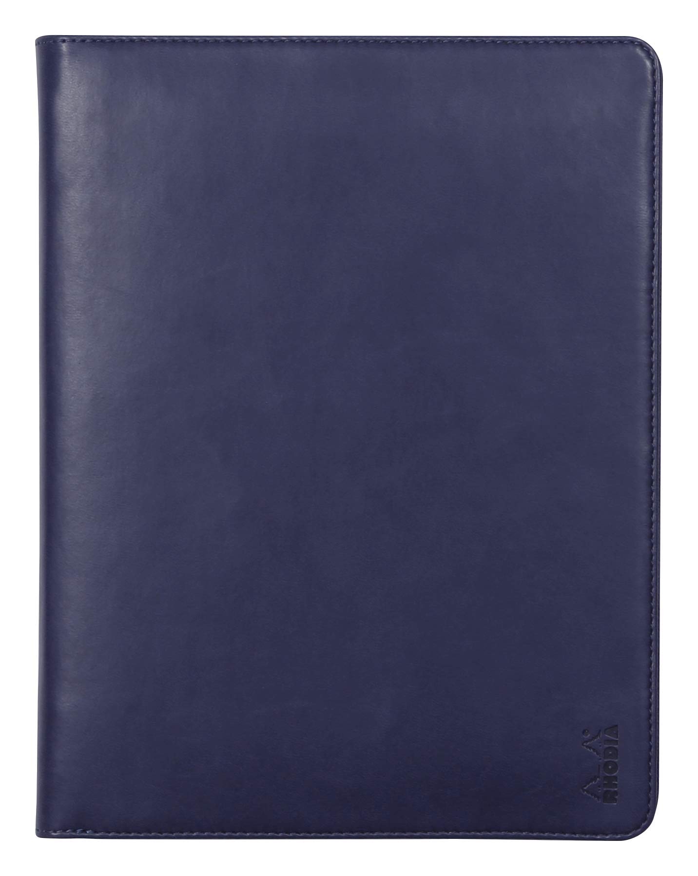 RHODIA 168104C - Briefcase Rhodiarama Midnight Blue - for Notepads and Notebooks A5 or A5+ | Dimensions Closed 19.5x25.5 cm - Pocket for Tablet - Premium Faux Leather