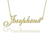 AOLO Josephine Heart Name Necklace 18k Gold Plated