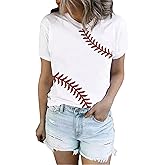 CLOCOVAIN Baseball Shirt Women Baseball Love Graphic Tees Funny Baseball Mom T Shirt Game Day Short Sleeve Tops