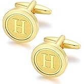 GWD Initial Cufflinks for Men Classic Cuff links Mens Letter Shirts CuffLinks Wedding Gift