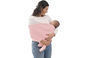 Kloovete Baby Wrap Carrier, Perfect Baby Carrier Wrap Sling for Newborn and Infant up to 35 lbs. (Dusty Pink/Natural, L (XL, 2XL, 3XL of Clothing Size))