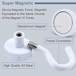 DIYMAG Magnetic Hooks, 30Lbs Strong Heavy Duty