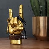 Luckies Rock On Hand Mini Headphone Stand Jewellery Holder Desk Ornament Gold view 2