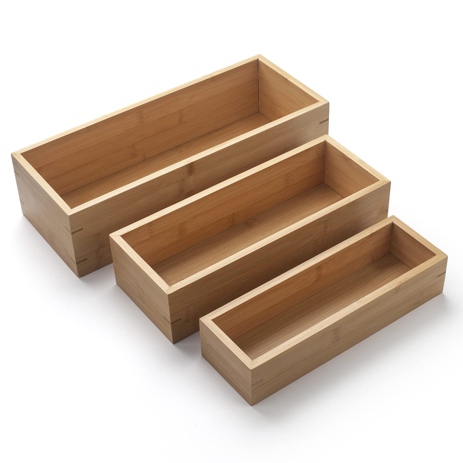 Photo 1 of 3Pcs Bamboo Bathroom Tray, Bathroom Organizer, Wooden Basket Tray for Counter Toilet Tank Top, Home Decor Wood Box for Toilet Paper Storage