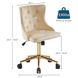 VINGLI Olive Green Velvet Armless Office Desk Chair