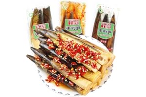 ZAOIAN Hand peeled bamboo shoots 230g/pack，Pickled pepper Crispy Bamboo shoots,spicy chinese snack,fresh mountain pepper bamboo shoots, spicy strips ，snacks (Mix and Match Taste,2 pack)