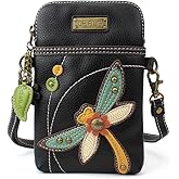 CHALA Garden Animal Collection Cell Phone Crossbody Purse-Women PU Leather/Canvas Multicolor Handbag with Adjustable Strap