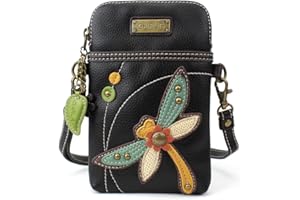 CHALA Garden Animal Collection Cell Phone Crossbody Purse-Women PU Leather/Canvas Multicolor Handbag with Adjustable Strap