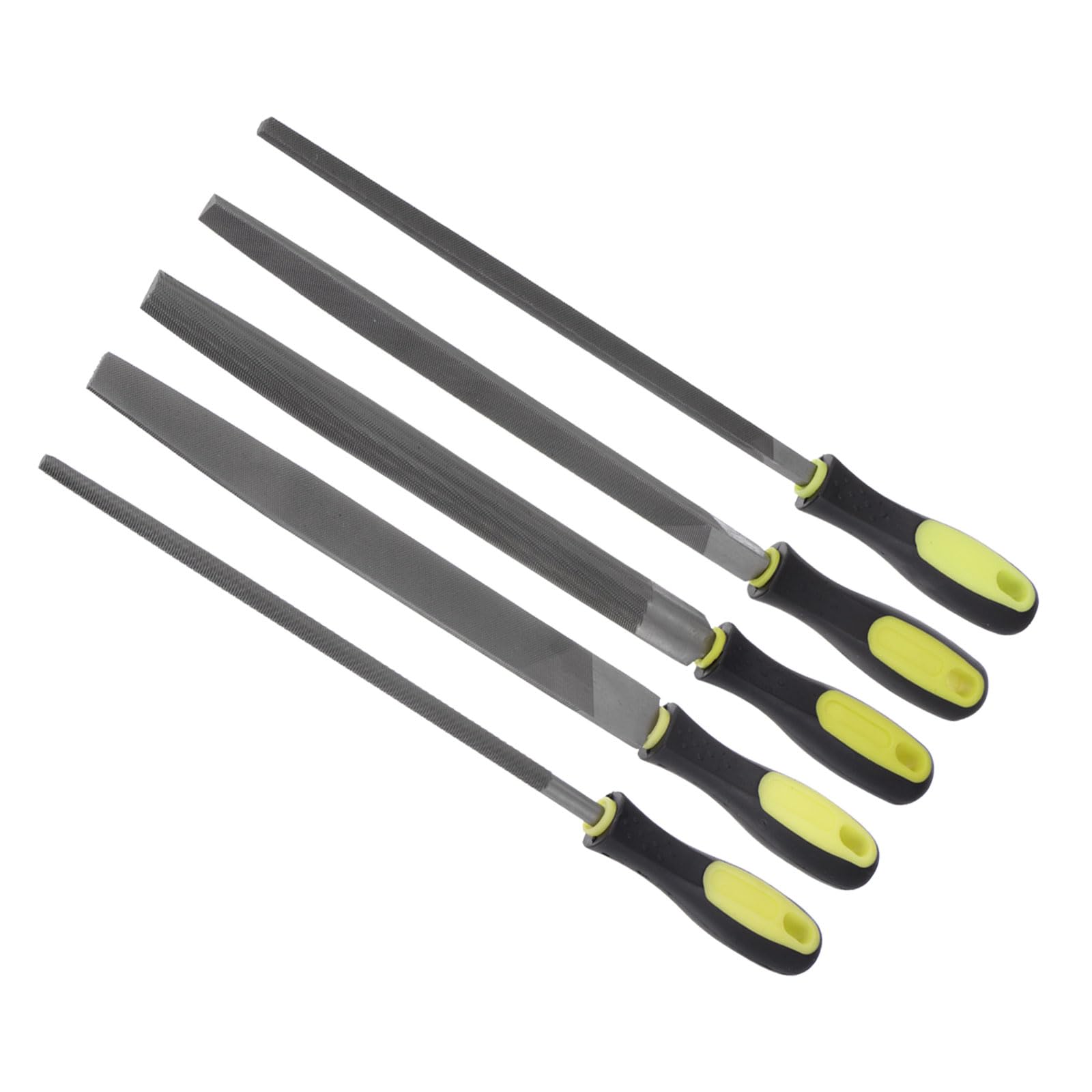 CoCud Metal File Set, | 10 Inch File Length |, High Carbon Steel Medium Cut File Hand Rasp with Anti-Slip Grip Handle - (Applications: for Shaping Metal Wood Plastic), 5-Pieces