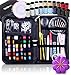SGM Art Mini Sewing Kit for Travel,120 Pieces - 38 Thread Reels, Pin Cushion, Sewing Supplies in Zippered PU Leather Compact Case Bag, Light Weight, Durable Emergency DIY Sew -Adults, Kids, Beginners