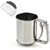 Bectyton 3 Cup Sifter for Baking, 403 Flour Sifter Stainless Steel, Double-layer Powder Sieve