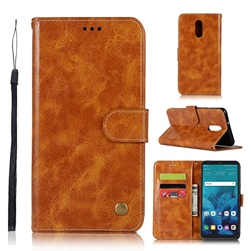 LG Stylo 4 Case, LG Stylo 4 Plus Case, LG Q Stylus 4 Case, Dooge Retro Premium Leather Folio Flip Magnetic Protective Kickstand Wallet Case with Cash Card Slots Holder Wrist Strap for LG Stylo 4