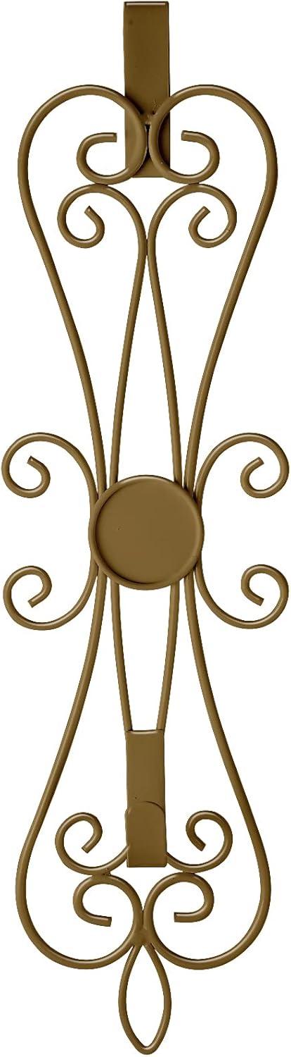 Wreath Hangers - Nxtop Wreath Hanger for Front Door, Christmas Decoration Metal Over The Door Hook, Antique Scroll Design 17 Inches