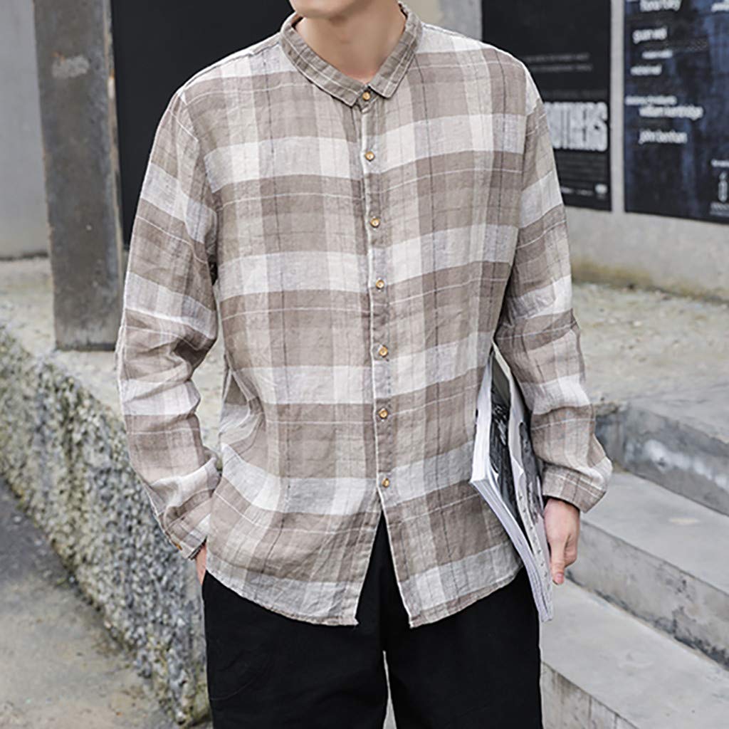 Buy Rosatro Men Tops Shirts Men Comfortable Window Pane Leisure