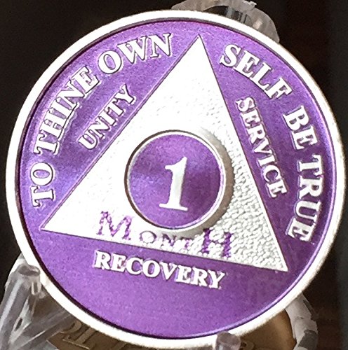 1 Month Purple Silver Plated AA Medallion 30 Day Chip