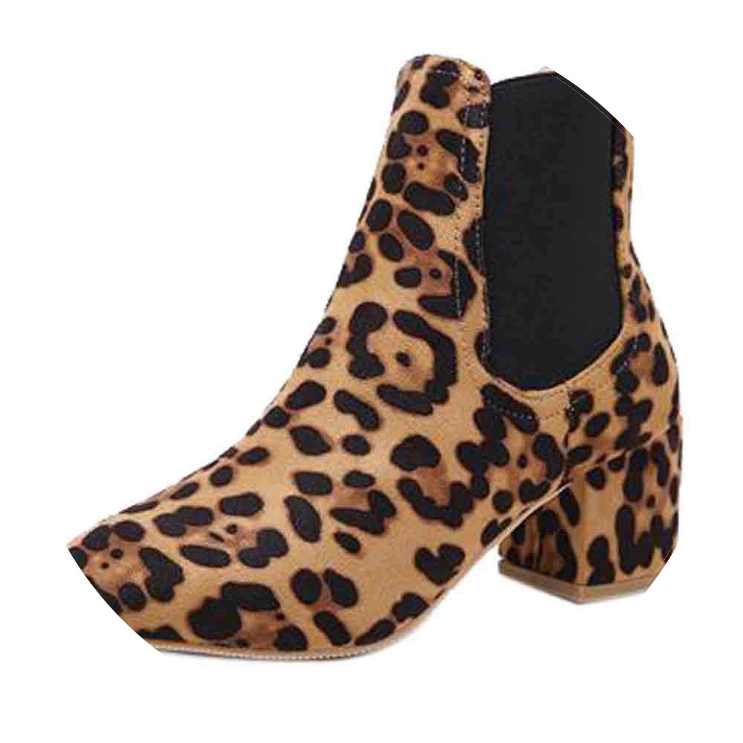 leopard print short heels