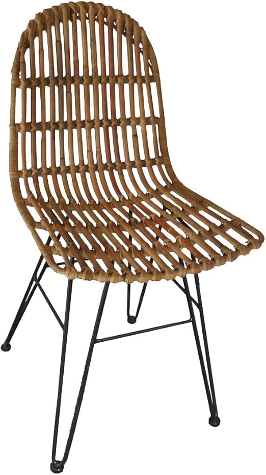 massivum Mandera Stuhl, Geflecht - Rattan, Natur; schwarz, BxHxT