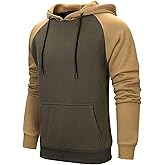Wielsscca Mens Hoodies Patchwork Pullover Fleece Color Block Long Sleeve Sweatshirts Casual Tops with Pocket