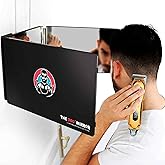 The 360 Mirror Trifold Barber 3 Way Mirror for Self Hair Cutting System | Trifold Barber Mirror to Cut Your Own Hair and Beard, See Back of Head, Height Adjustable - Free Tutorials, 1 Year Warranty