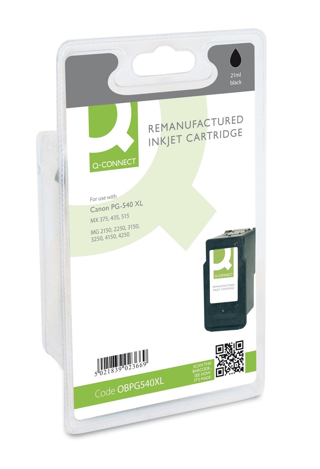 Q-Connect Canon PG-540XL Remanufactured Black Inkjet Cartridge High Yield
