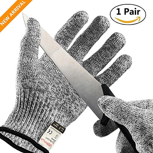 Cut Resistant Gloves, UROPHYLLA High Performance Cut Level 5 Protection, Food Grade, Resistant Gloves for Kitchen Cutting, Hand Protection, Yard-work, Slicing, Chopping, Peeling and Grating [Large]