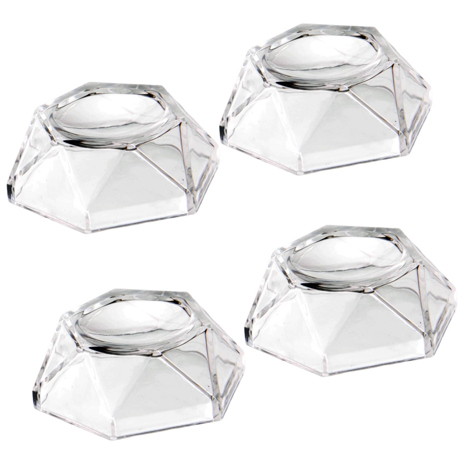 PengLAI Sphere Display Stands, 4 Pcs Clear Acrylic Sphere Holders Camber Concave Ball Bases for Displaying and Collecting Crystal and Glass Collections Stand (M)