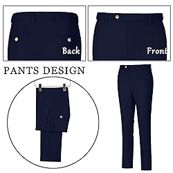 Aowdoy Men's Suits 3 Piece Slim Fit Tuxedo Suit One