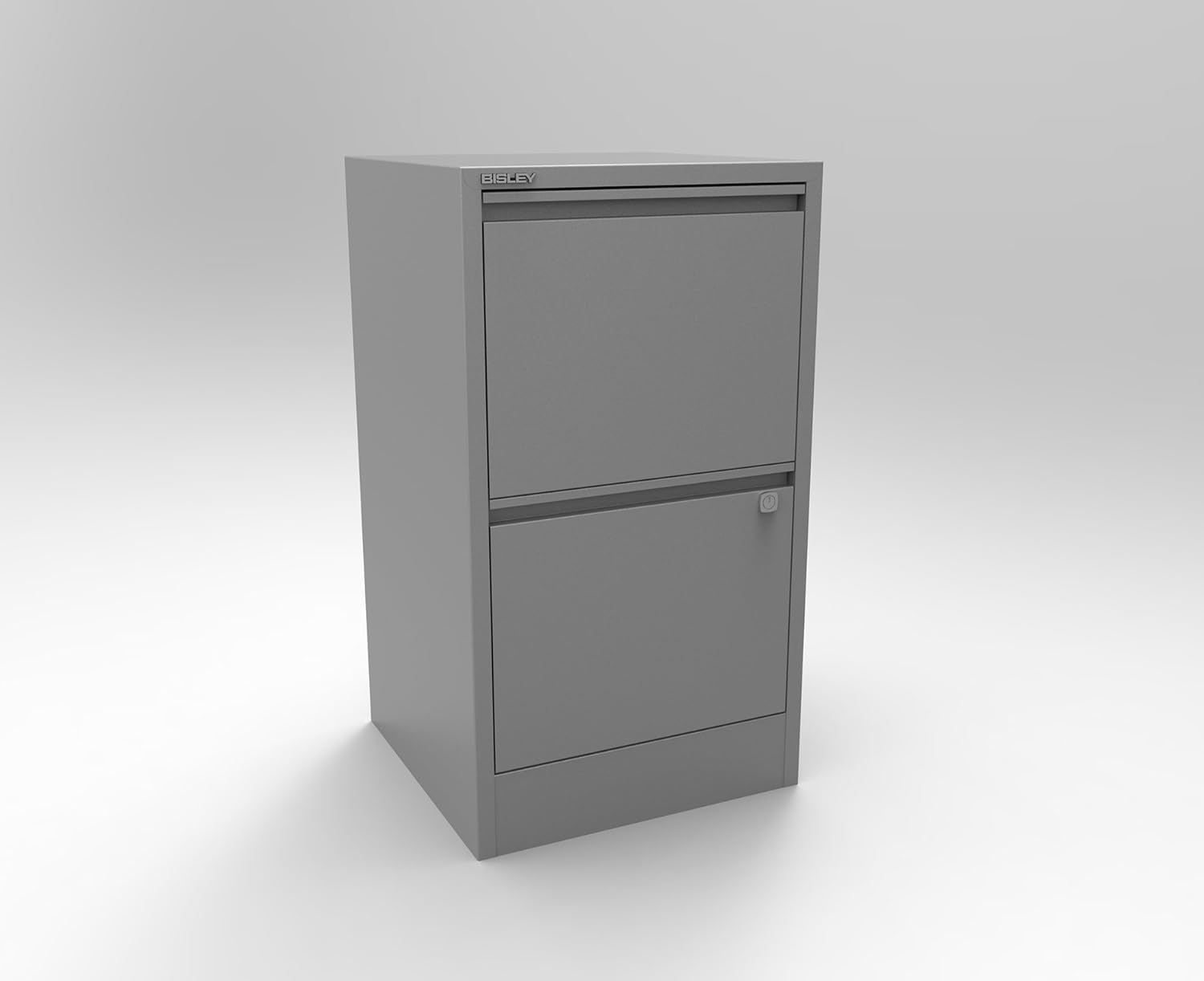 Bisley A4 2 Drawer Flush Front Filing Cabinet Color Silver