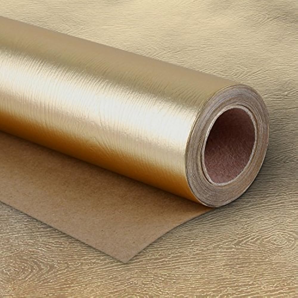 WRAPAHOLIC Gift Wrapping Paper Roll Basic Texture Matte Gold For