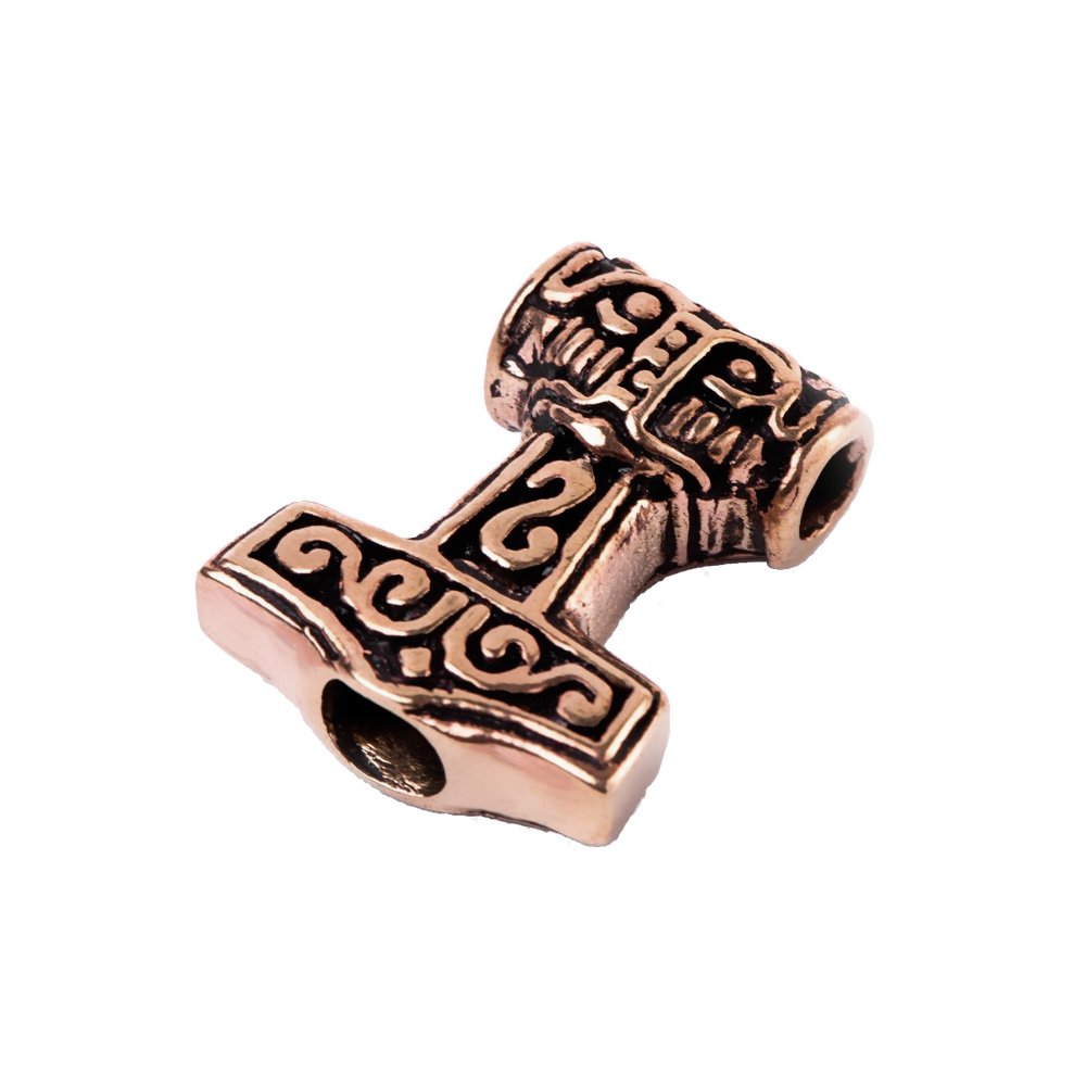 NKlaus Viking Hair Beard Jewellery THORALF Thorshammer Bead Bronze 7695