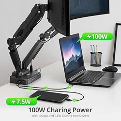 SIIG Dual Monitor Desk Arm Stand with 4K Laptop