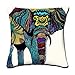 Amxstore Cotton Polyester Decorative Throw Pillow Cover Cushion Case Pillow Case,two side Awesome Colorful Elephant