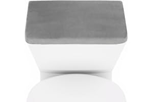 AZHCHKE Stretch Velvet Toilet Tank Lid Cover for Bathroom Super Soft Toilet Tank Cover Luxury Velvet Plush, with Elastic Bottom, Machine Wash, Grey