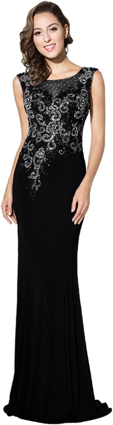 Cdingdress Women's Beaded Long Evening Prom Dress 2020 Chiffon Crystal Wedding Bridesmaid Dresses Party Ball Gowns