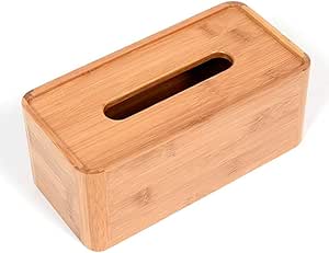 Gaocheng Caja de pañuelos de bambú con soporte de madera ...