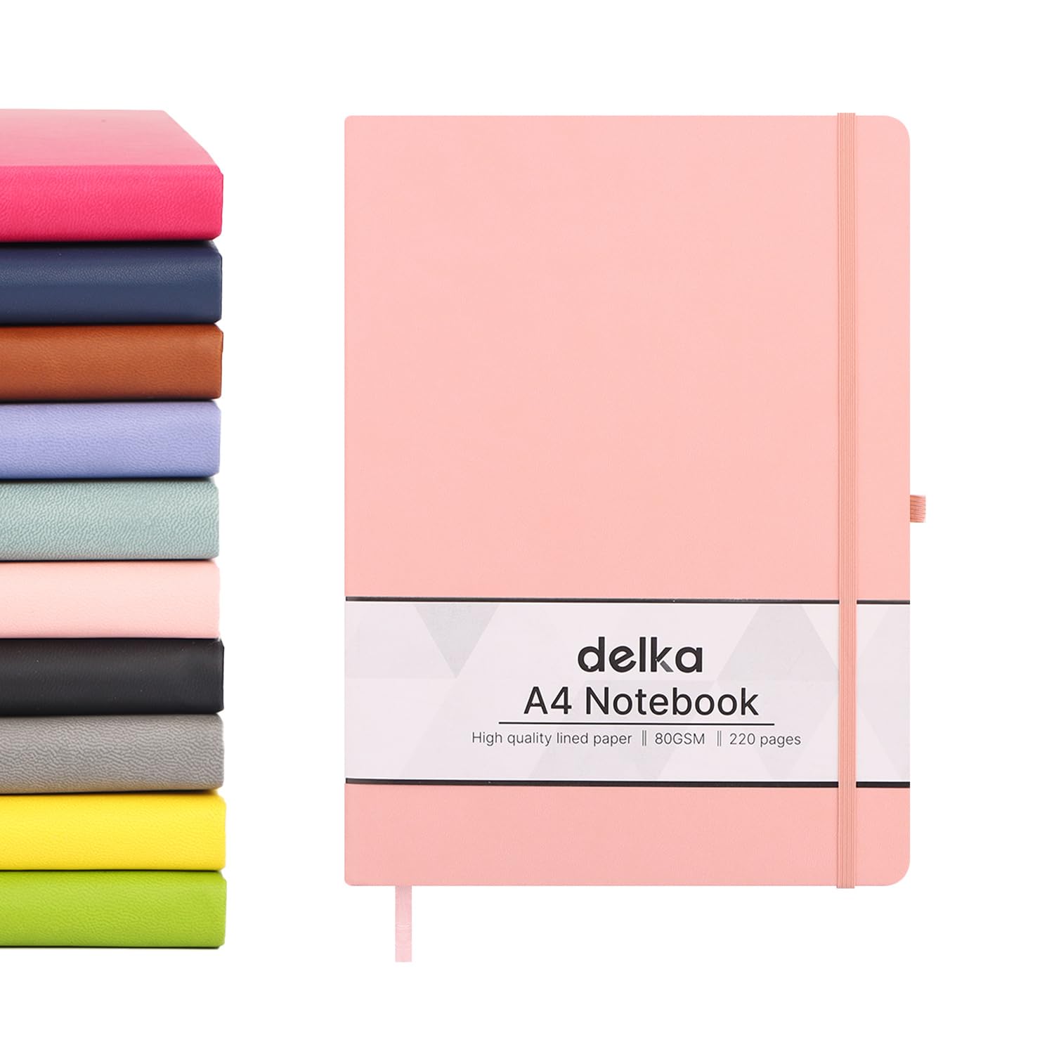 delka A4 Notebook, Notebook A4 Note Book Note Pad Journal Notebook A4 Notepad, Notebook for Office School Home Business Writing & Note Taking (PASTEL PINK, Pack of 1)