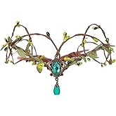MOSTORY Woodland Fairy Crown for Women - Forest Elf Headpiece for Medieval Renaissance Costume Renfaire Cosplay Photo Shoot
