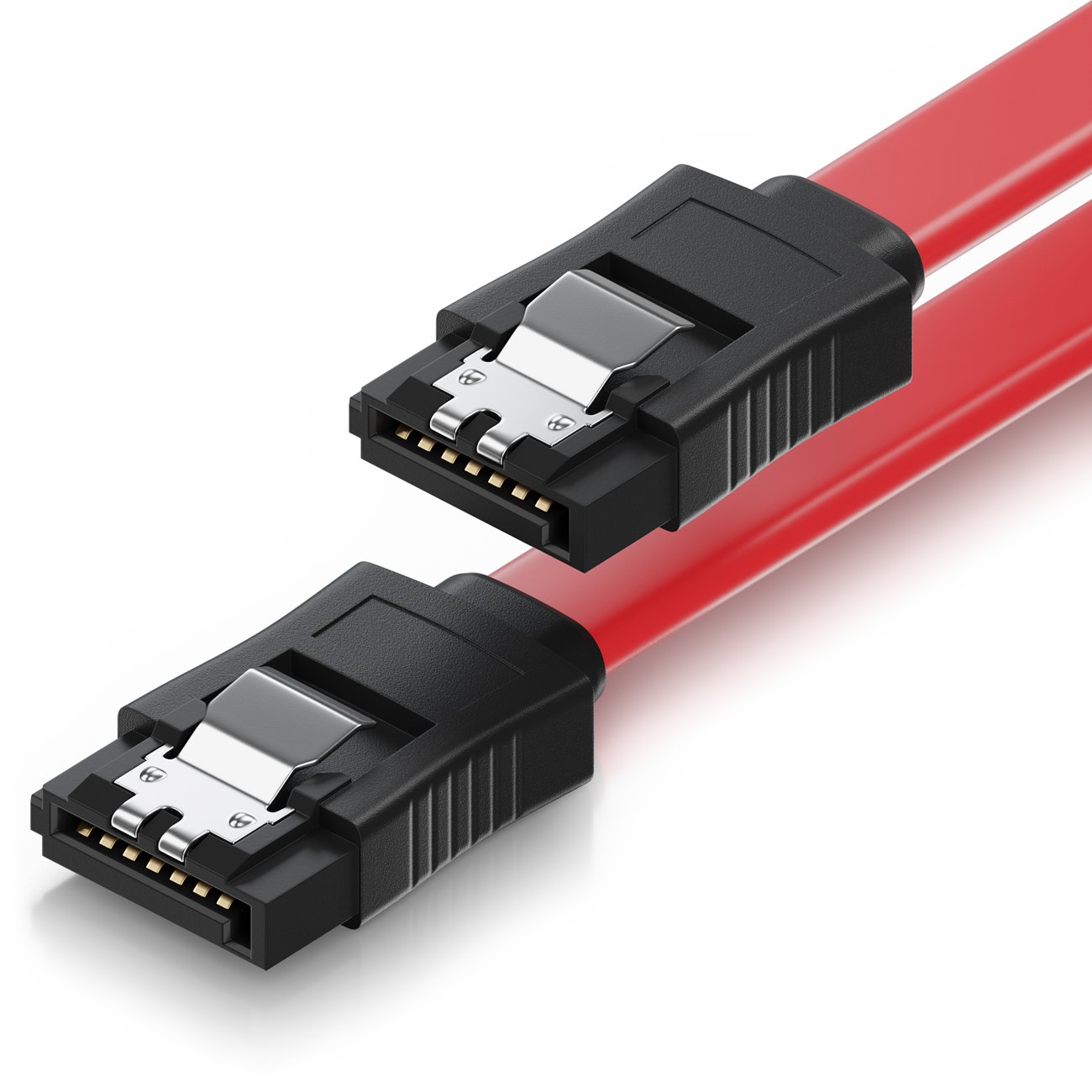 deleyCON SATA Cable + Sets 1x 50cm gerade - Rot