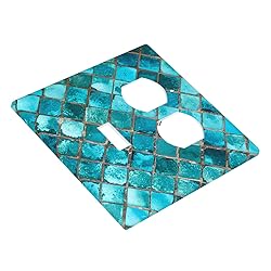 Moslion Teal Mosaic 1 Toggle 1 Duplex Outlet Cover