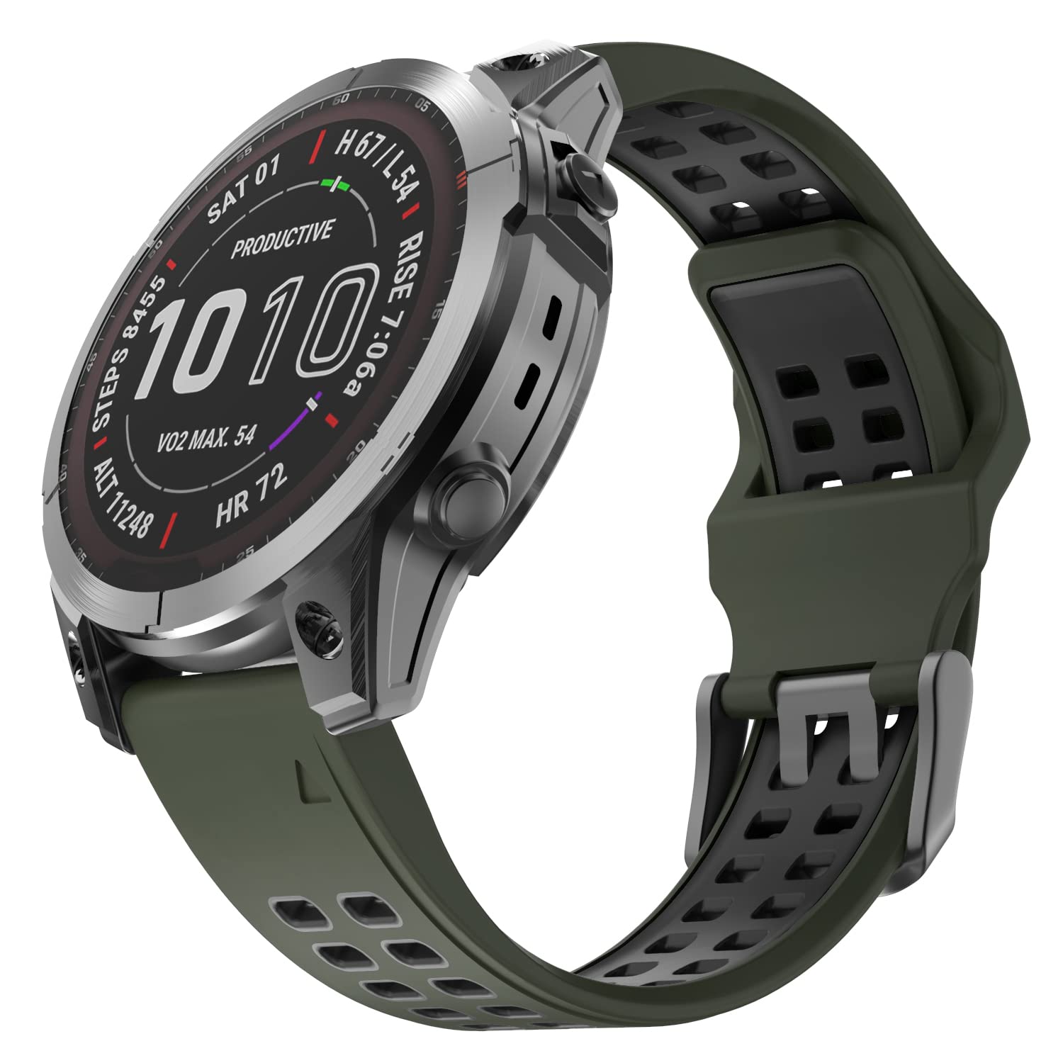 OVERSTEP Watch Strap for Garmin Fenix 7X, 26mm Soft Silicone Strap Replacement Wristband for Fenix 7X/Fenix 6X/Fenix 6X Pro/Fenix 5X/Fenix 5X Plus/Fenix 3/Fenix 3HR